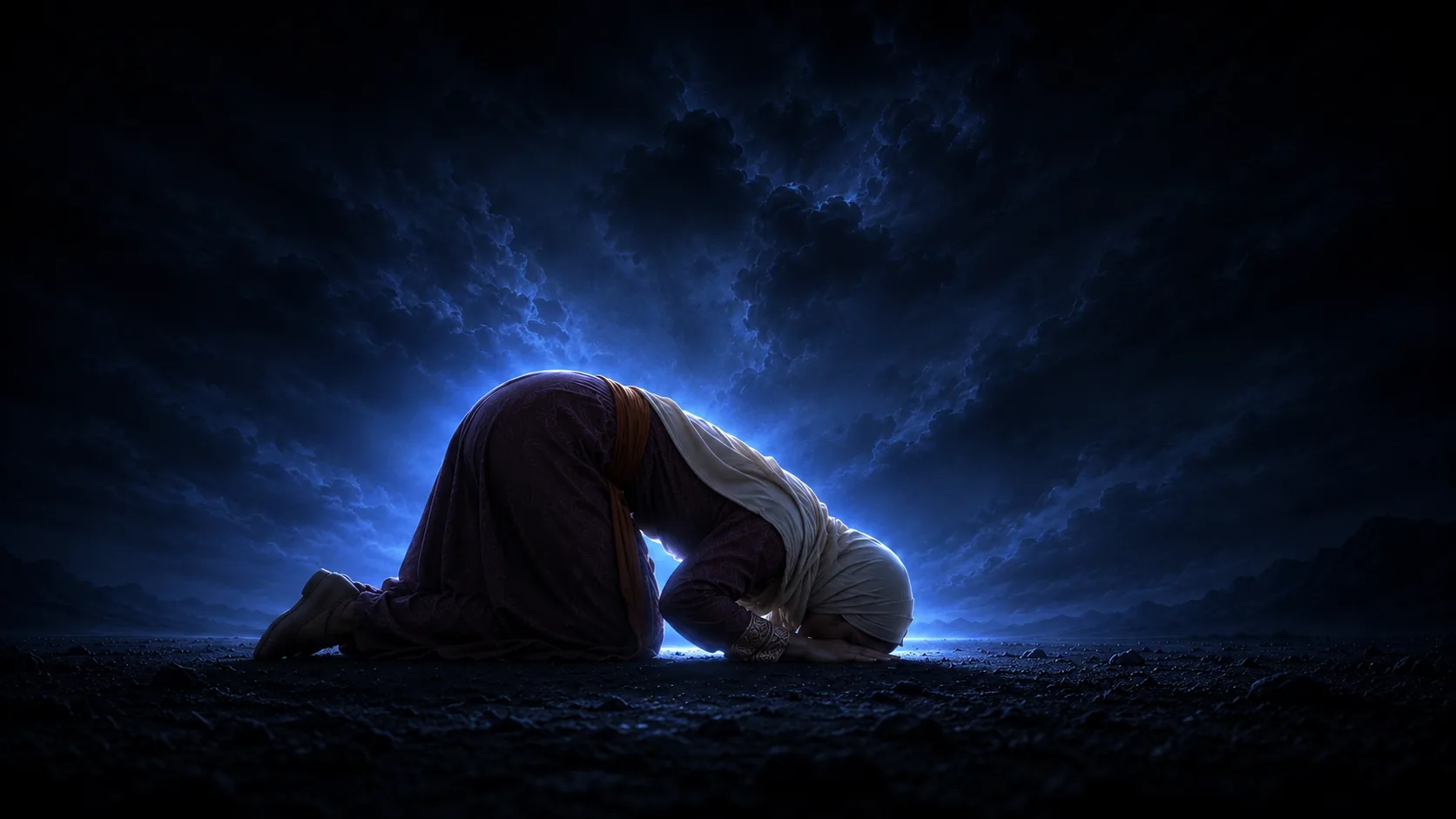 Amina in prayer, placing her trust in Allah